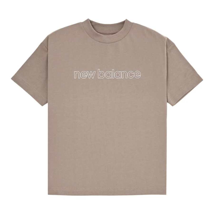 New Balance New Balance Linear Logo T Shirt Brown Teenagers