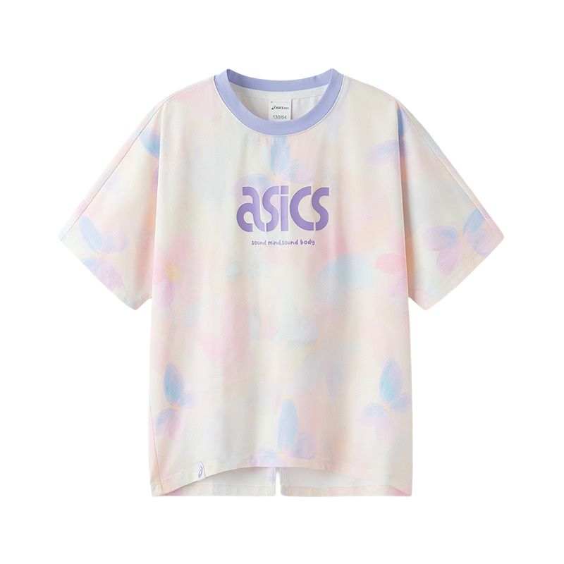 Asics T Shirt Urban Trendy SS25 7010 Pink Floral Color Children Aged 3 7 Years Old