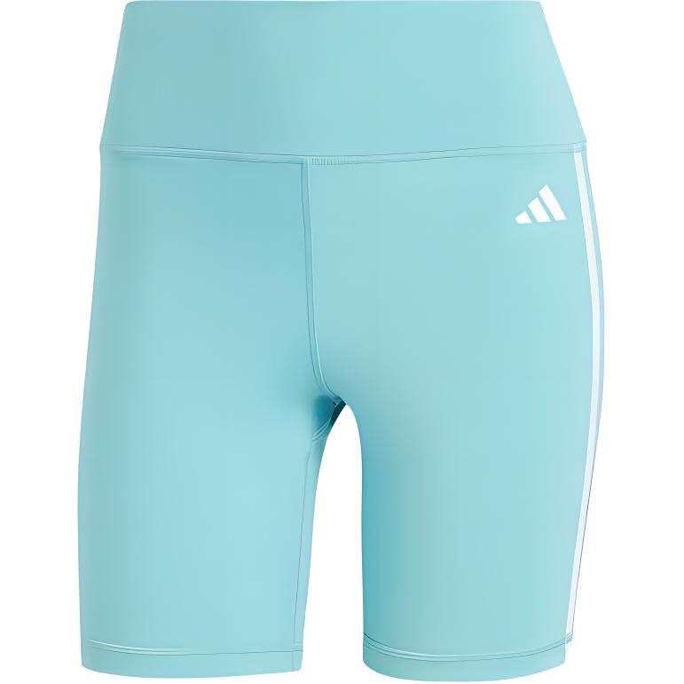 Adidas Adidas ESSENTIALS Training 3 Stripes High Waisted Short Leggings Sports Shorts Women's Mint Green