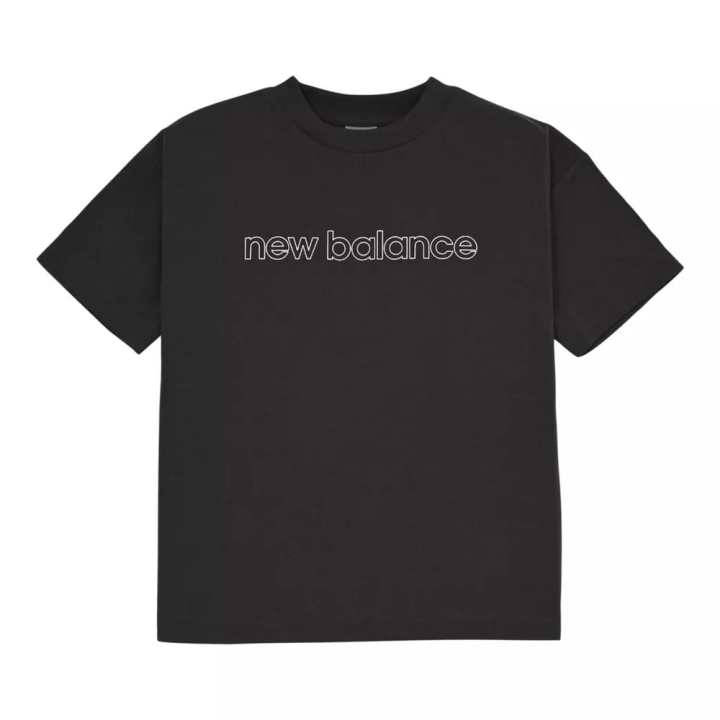 New Balance New Balance Linear Logo T Shirt Black Teenagers