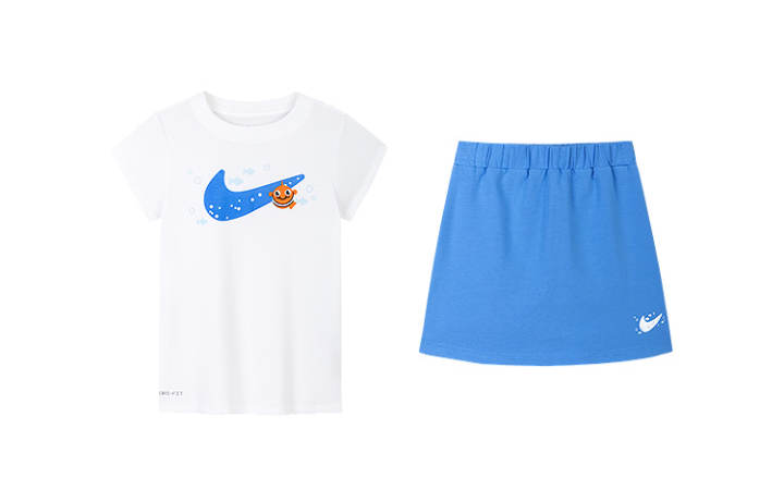 Nike Nike Kids Two Piece Skirt Sets Crew Neck Moderate Short