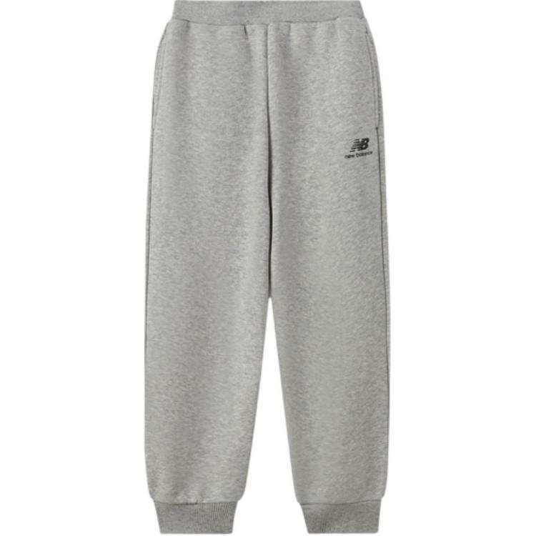 New Balance New Balance Knitted Sweatpants Fleece Lined Elastic Comfortable Heather Gray Children Aged 3 7 Years Old