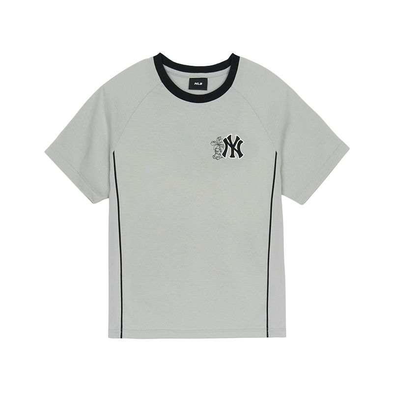 MLB KIDS T Shirt SS25 Light Gray 50GRL Children Aged 3 7 Years Old