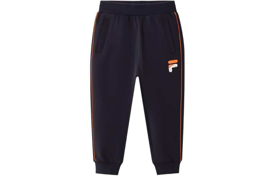 FILA KIDS Knitted Sweatpants Multicolor Letter Fashion Lifestyle Fleece Lined Thermal Royal Blue Kids'