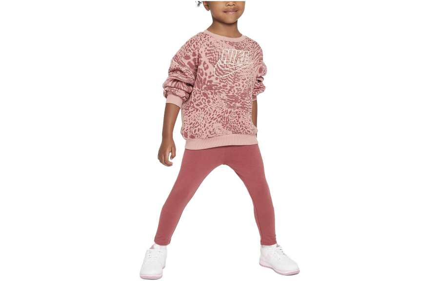 Nike Nike Kids Matching Sets Kids' Apparel Home Swoosh Home Crew Set Pink Infant And Toddler
