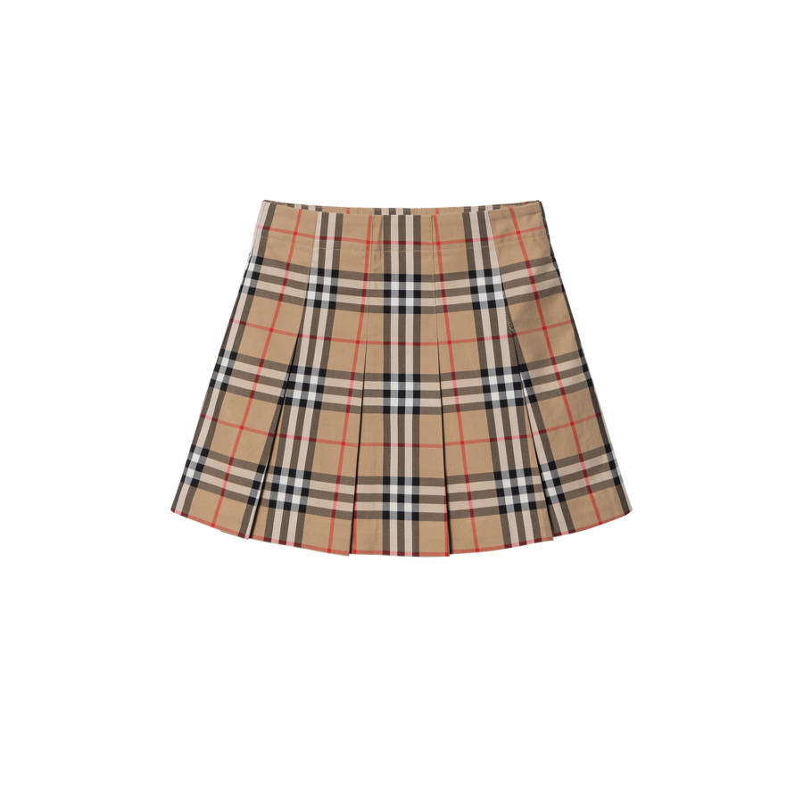 Burberry FW23 Plaid Moderate Skirt Kids' Archive Beige