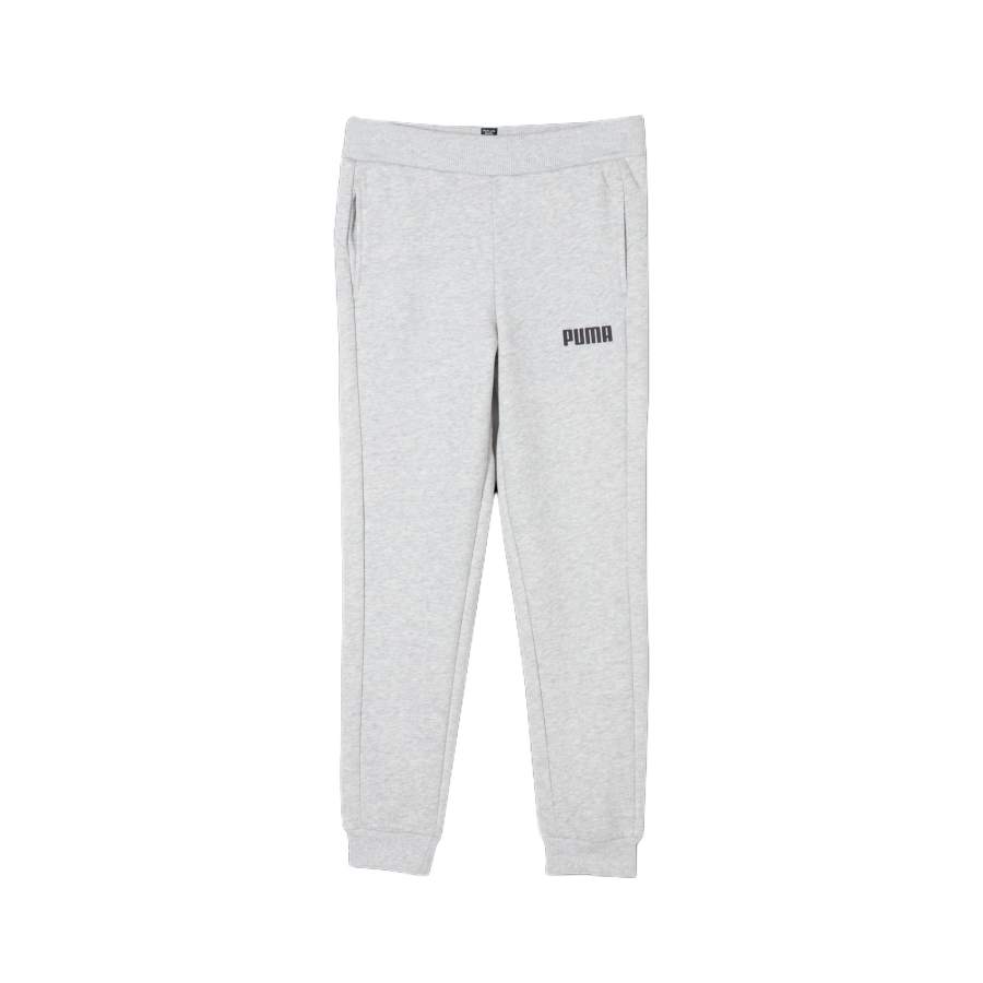 PUMA Letter Print Fleece Lined Sports Comfortable Casual Pants Kids' Bottom All Kids' Light Mixed Gray