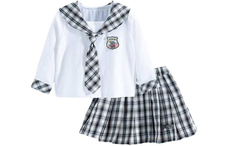 Disney Kids Two Piece Skirt Sets Peter Pan Collar Moderate Short