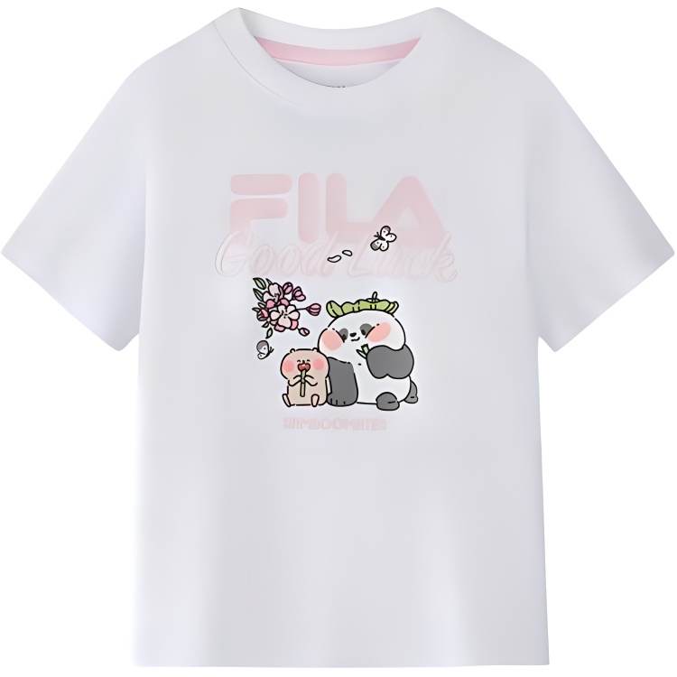 FILA KIDS x BAMBOOMATES Bamboo Forest Friends T Shirt Standard White Kids'