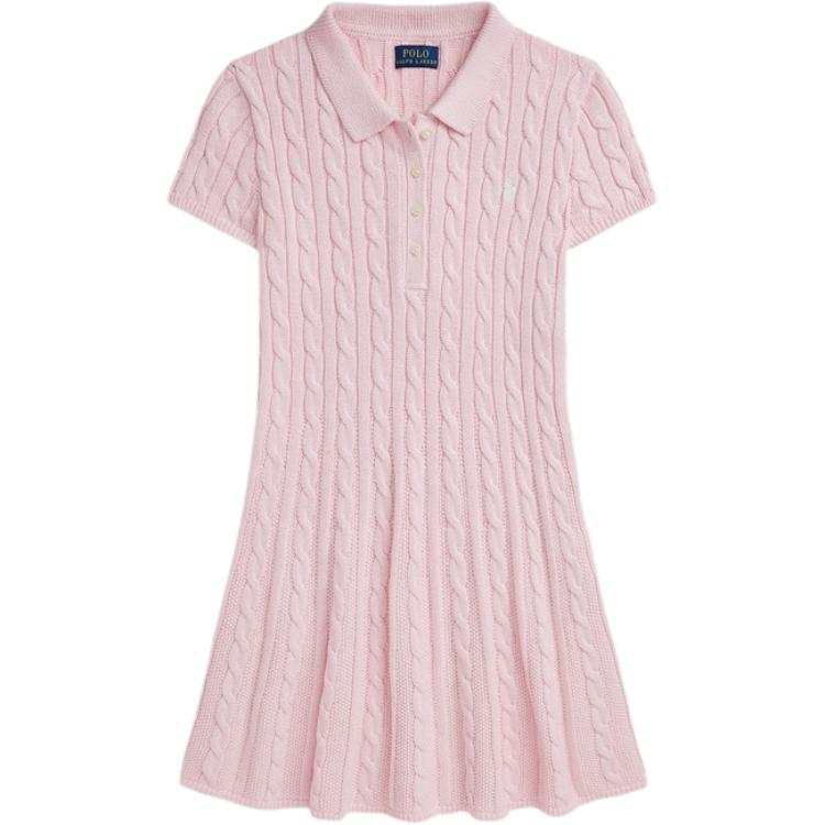 Polo Ralph Lauren Short Sleeved Dress FW24 Light Pink Teenagers