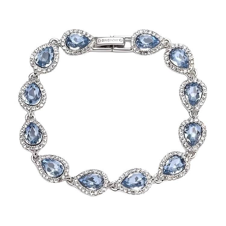 Givenchy Givenchy Zinc, Brass, Glass, Crystal Bracelets Women's Silver/Blue