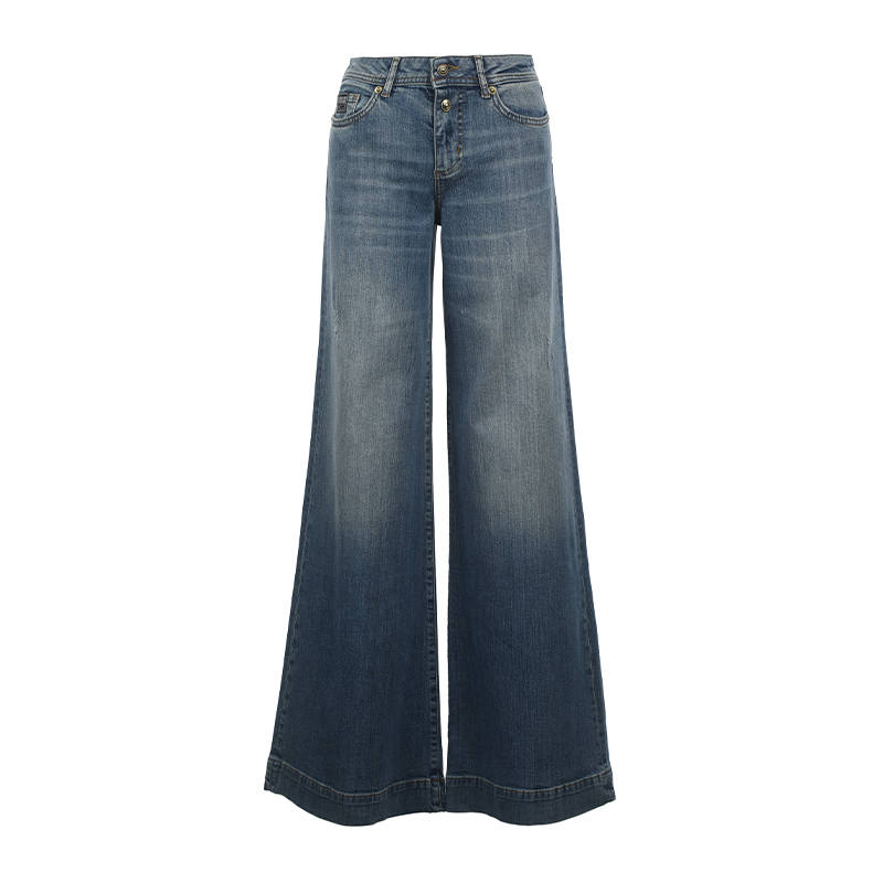 VERSACE JEANS COUTURE Logo Lettering Wide Leg Jeans