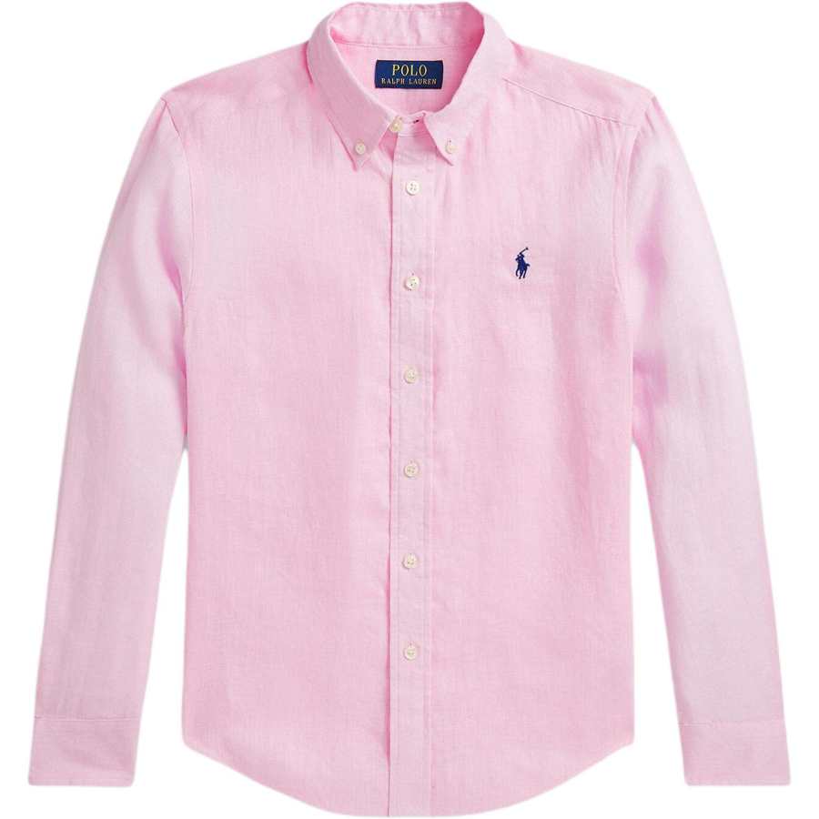 Polo Ralph Lauren Solid Color Brand Logo Shirt Spring Fall Kids' Pink