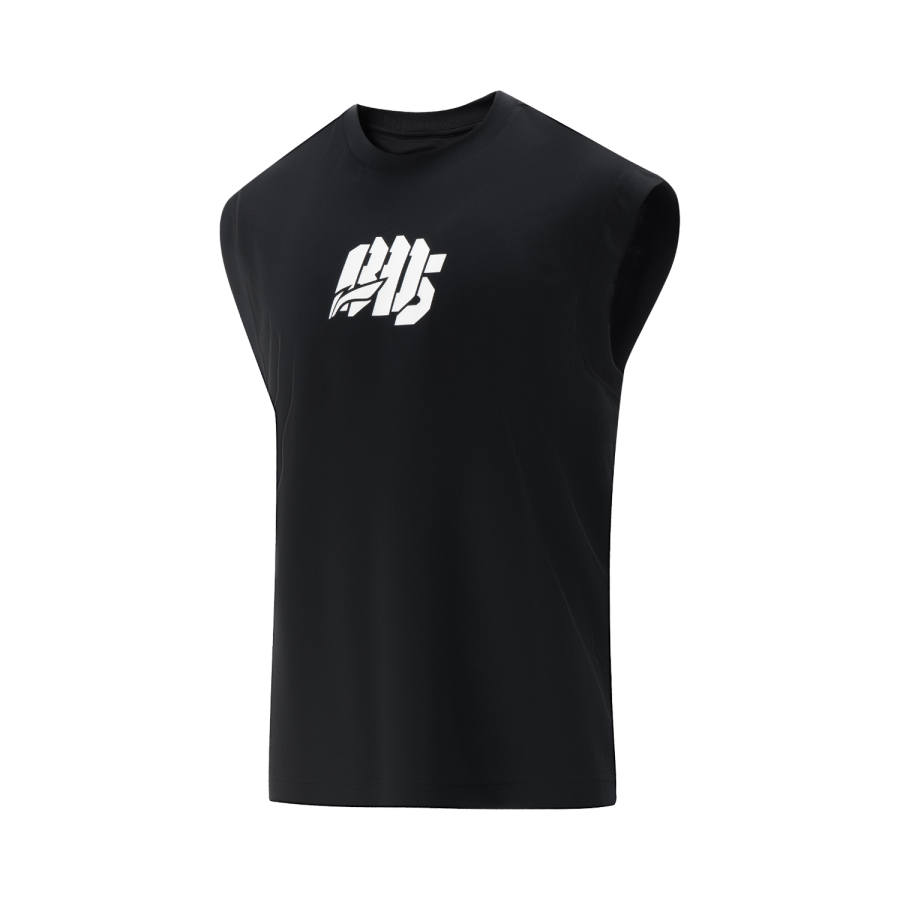 Li-Ning Li Ning Tank Tops Men's Black Crew Neck Moderate Straight Fit