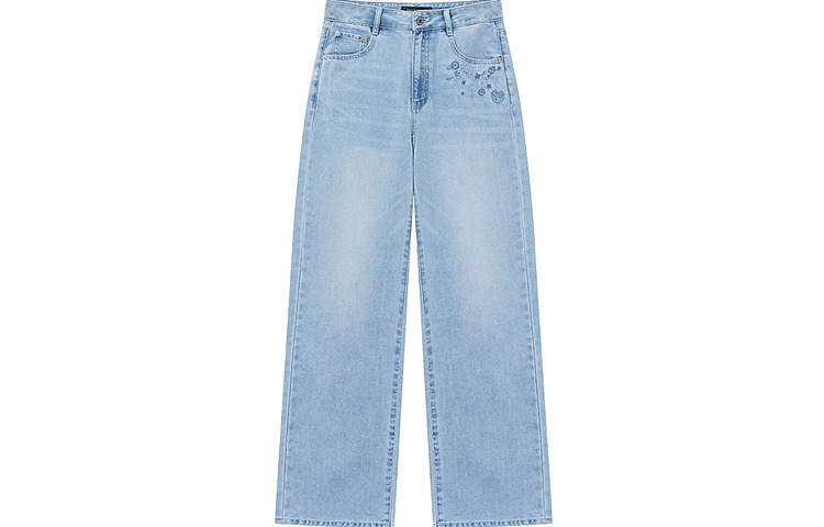 Teenie Weenie Jeans Women's Light Blue Moderate Straight Fit Pants
