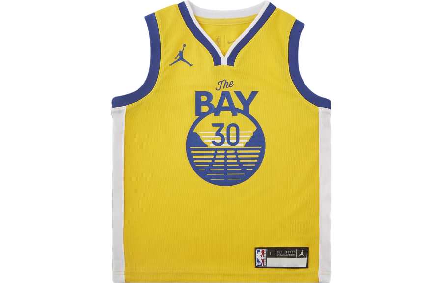Jordan Jordan Jersey Vest NBA Stephen Curry Statement Edition Golden State Warriors Amarillo Yellow Kids'