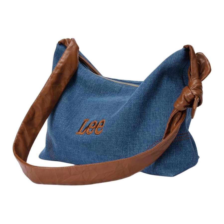 Lee Fabric+Artificial Leather Crossbody Bags Large Women's Denim Blue