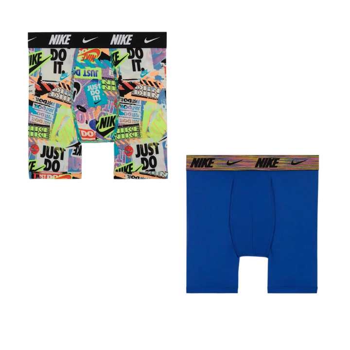 Nike Nike Dri Fit Underpants 2 Pack Green, Blue Teenagers
