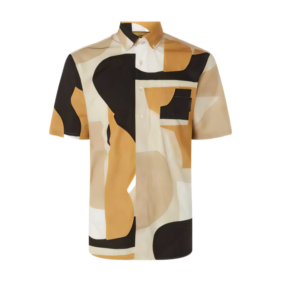 BOGNER BOGNER Shirts Men's Sand Yellow Pointed Collar Moderate
