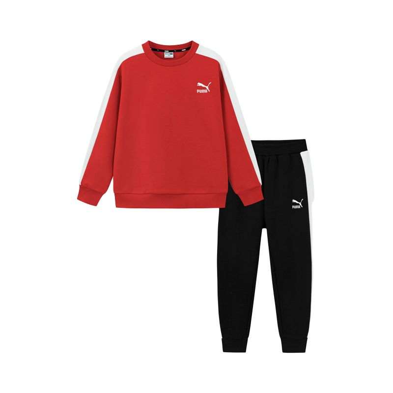 PUMA Casual Sportswear SportstyleT7 Red Black Tone 00369 Kids'