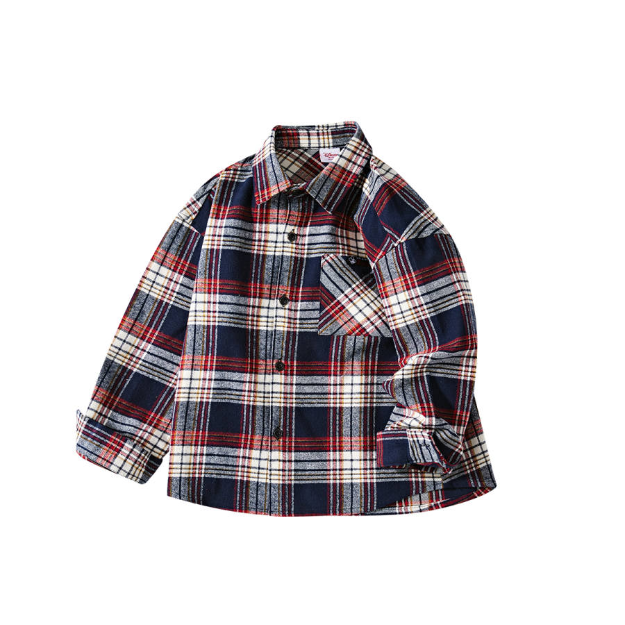 Disney Shirt Navy Blue Plaid Children Aged 3 7 Years Old
