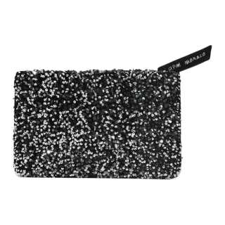 Apm Monaco Cotton Fabric Clutch Regular Women's Black & Silver