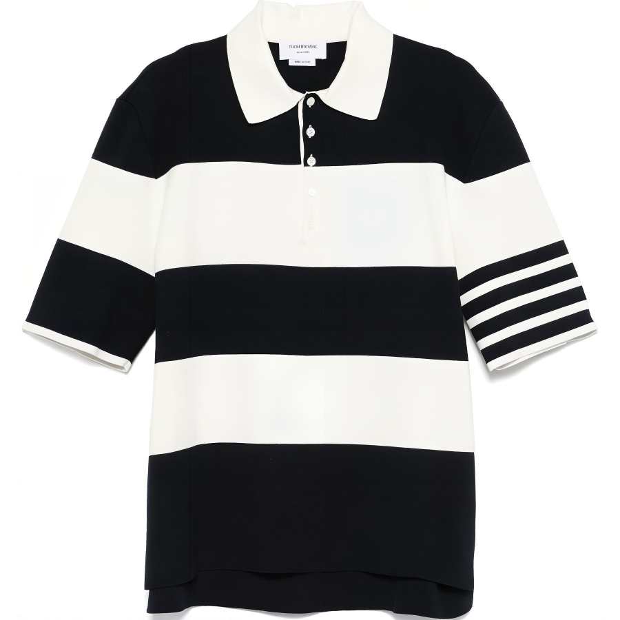THOM BROWNE Striped Short Sleeved Polo Shirt