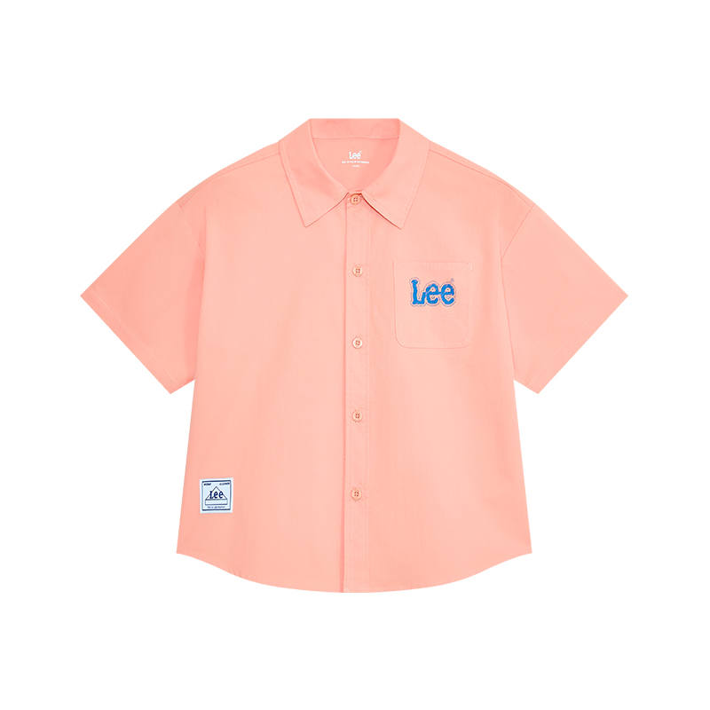 LEE KIDS Letter Solid Color Shirt Summer Kids'
