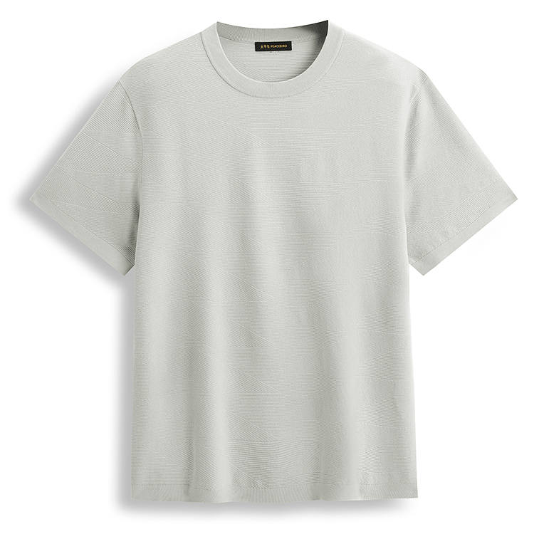 PEACEBIRD MEN T Shirts Men's Glacier Gray 1 Crew Neck