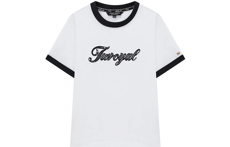 Teenie Weenie T Shirts Women's White Crew Neck Moderate Straight Fit