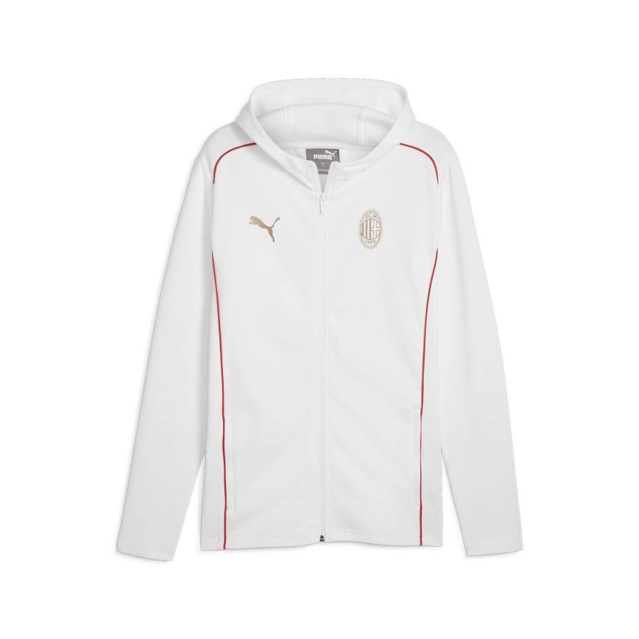 PUMA AC Beige Blue Soccer Ball Club Jacket Men's White
