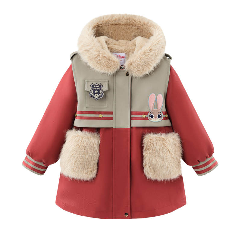Disney Kids Parka Coats Hooded Thickened And Fleece Lined