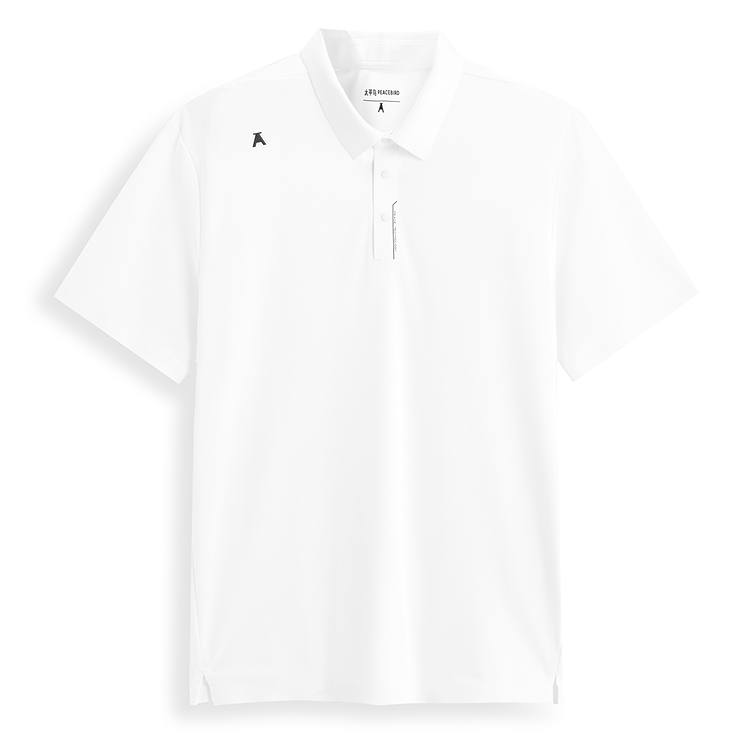 PEACEBIRD MEN Polo Shirts Men's White 1 Lapel Moderate Straight Fit