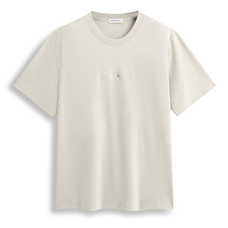PEACEBIRD MEN T Shirts Men's Rye Umber 1 Crew Neck Heavyweight