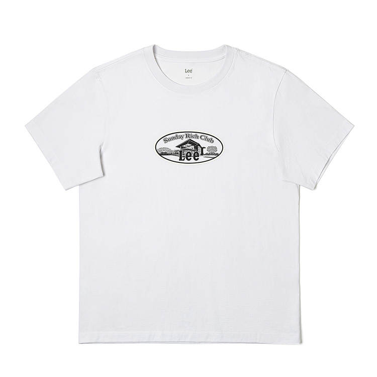 Lee Lee T Shirts Men's White Crew Neck Moderate