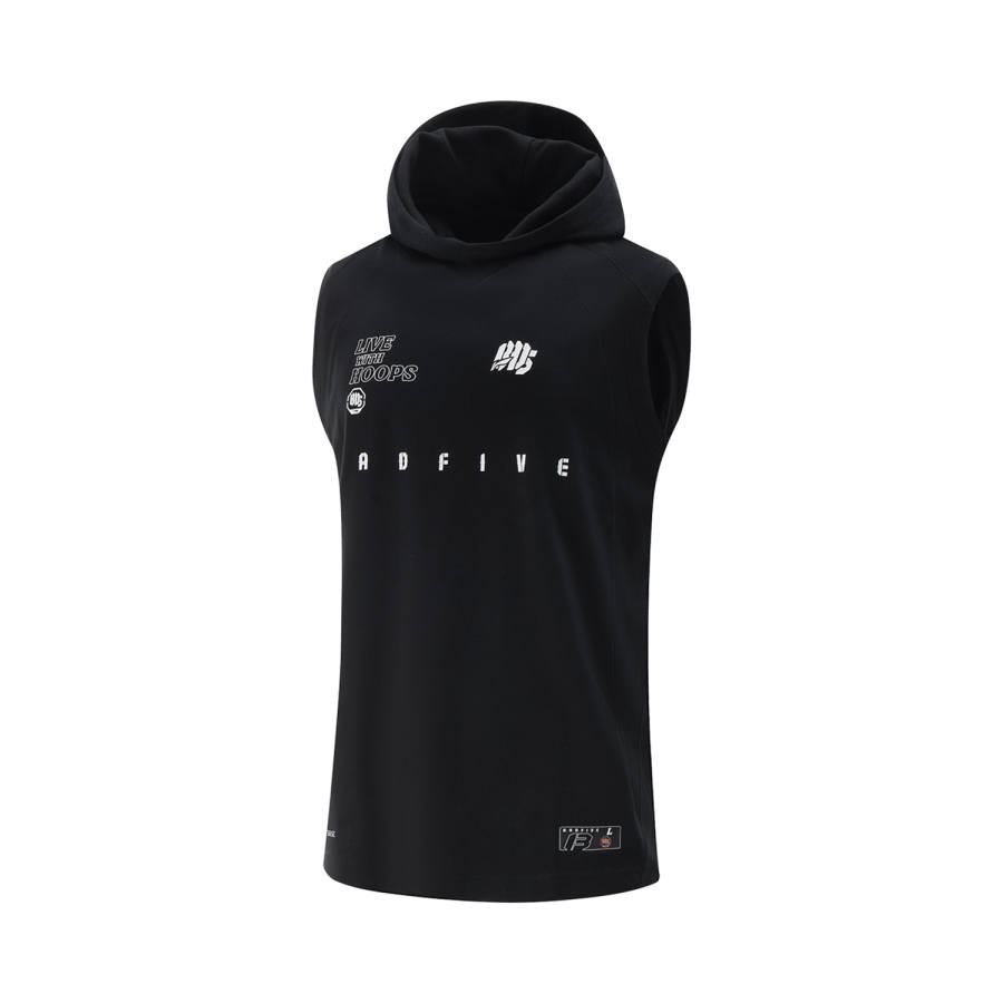 Li-Ning Li Ning Tank Tops Men's Black Hooded Moderate Straight Fit