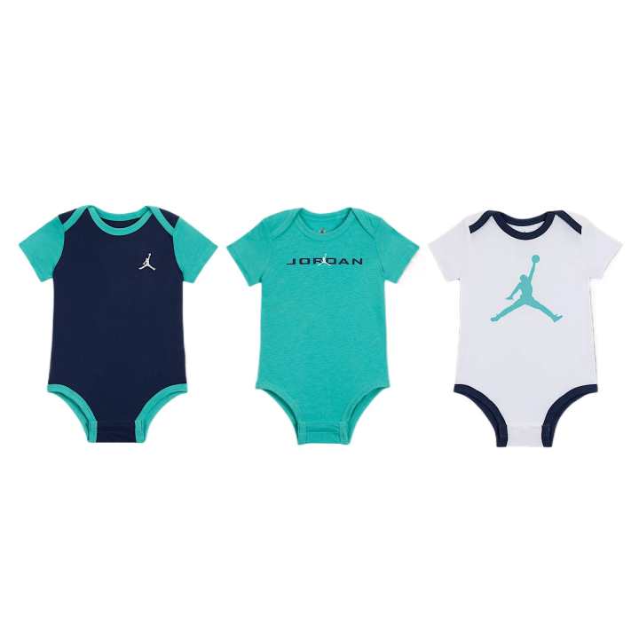 Jordan Jordan Jumpsuit BrooklynnEssentials 3 Pack Washed Cyan Infant And Toddler