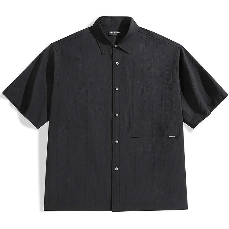 PEACEBIRD MEN Shirts Men's Black 1 Lapel Moderate