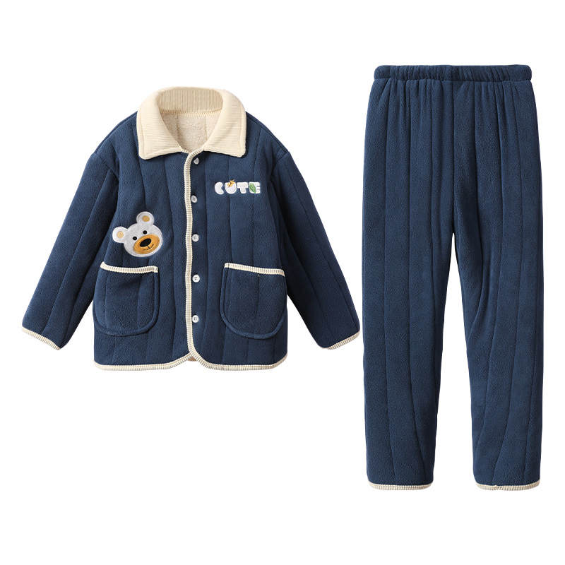 Hodo Grade School Loungewear Sets Lapel Thickness