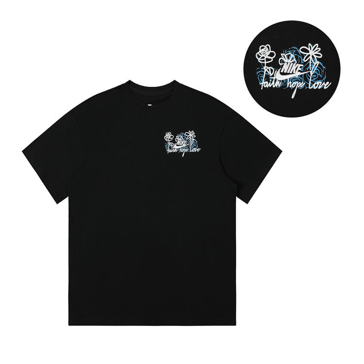 Nike Nike T Shirts Unisex Black Crew Neck Moderate Straight Fit