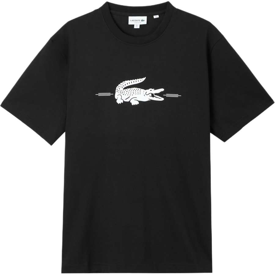 LACOSTE T Shirts Men's Black Crew Neck Moderate