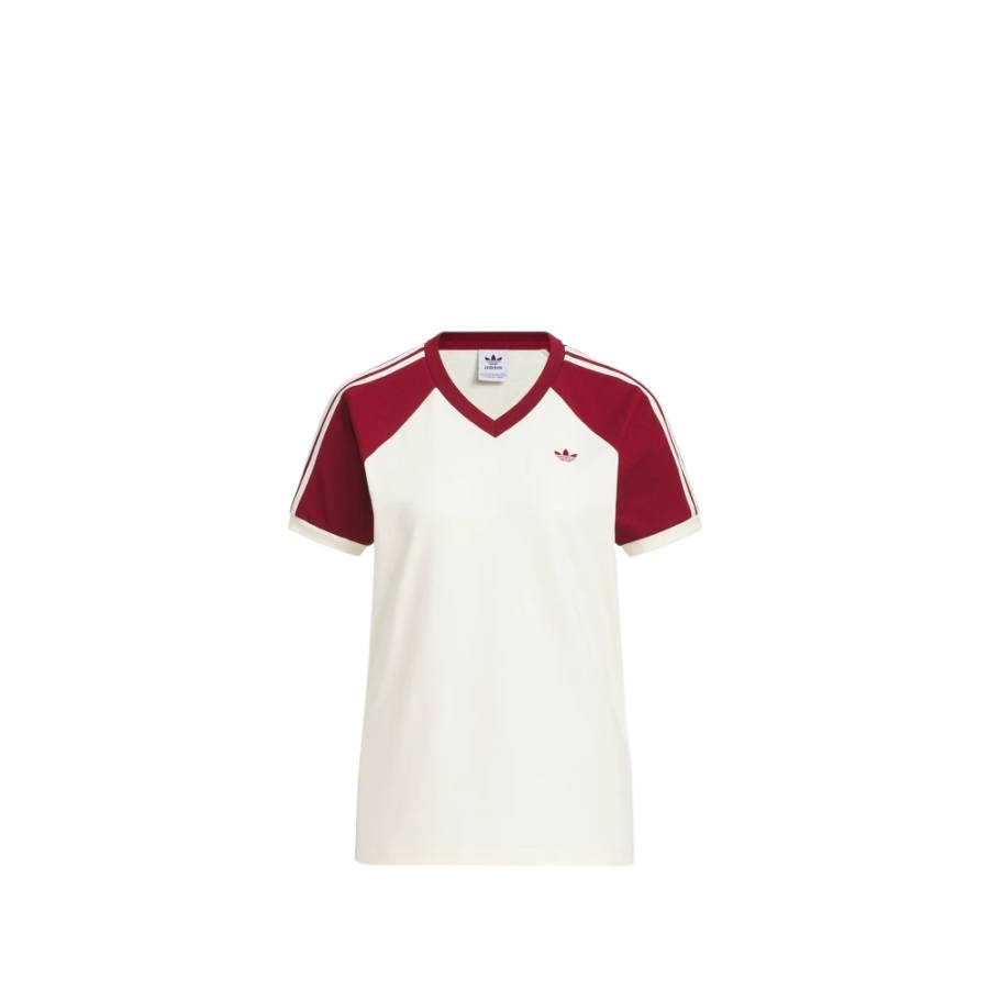 Adidas Originals Raglan Sleeve T Shirt Women's Ivory/Burgundy