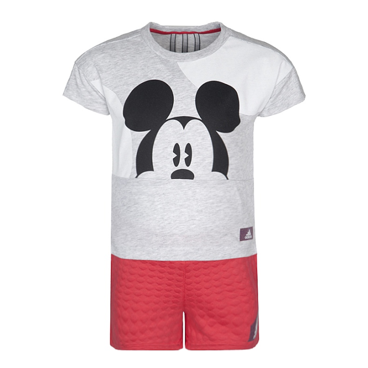 Adidas Adidas Casual Sportswear Disney Collaboration Light Heather Gray/Basic Pink Children Aged 3 7 Years Old