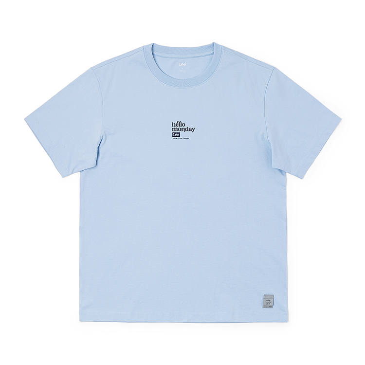 Lee Lee T Shirts Men's Sky Blue Crew Neck Moderate