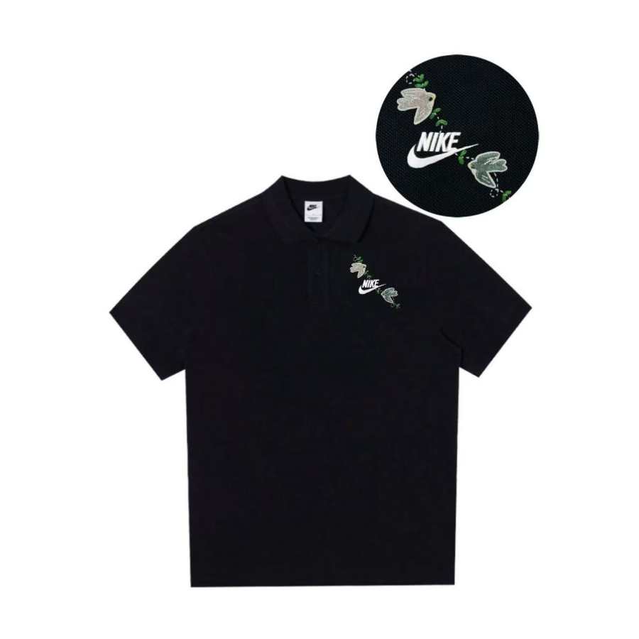Nike Nike Polo Shirts Unisex Black Polo Collar Moderate Straight Fit