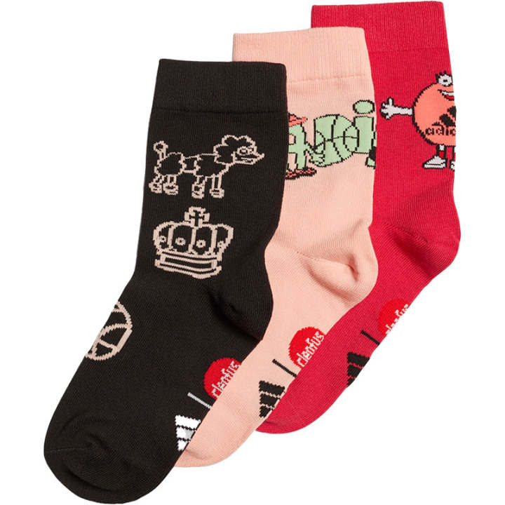 Adidas Adidas Socks 3 Pack Black/Rose Red/Pink Kids'