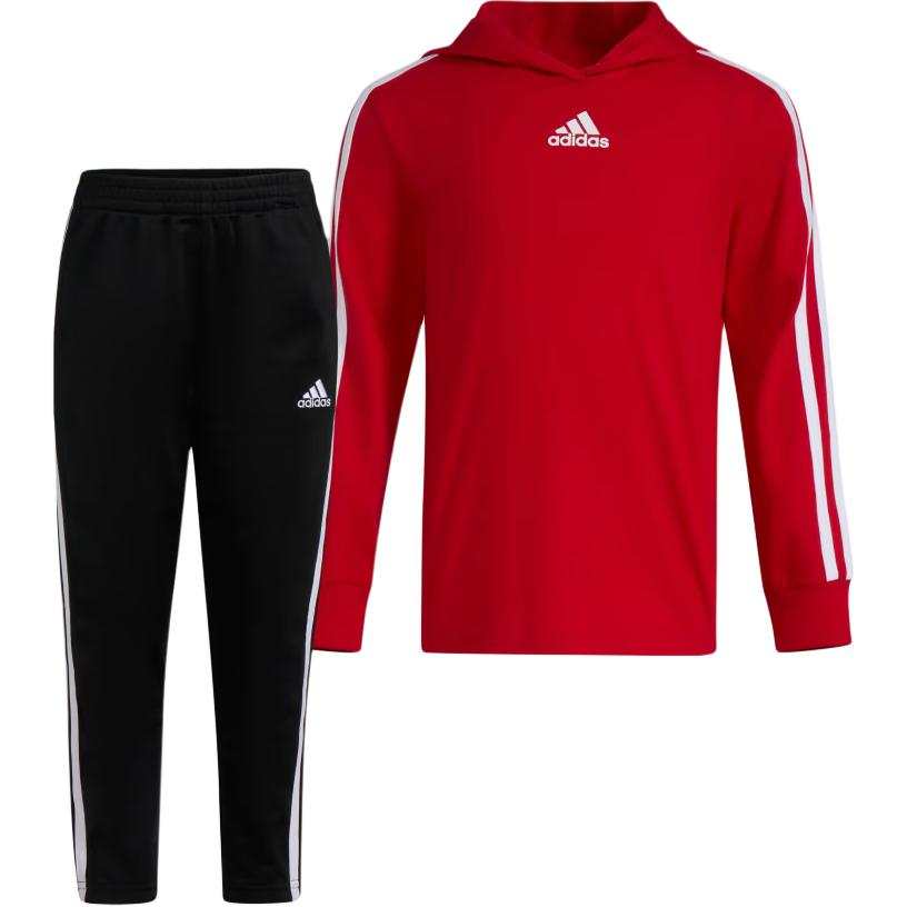Adidas Adidas Kids' Apparel Chi Ruffle Mel Grx Lgging Set Casual Sportswear Red Kids'