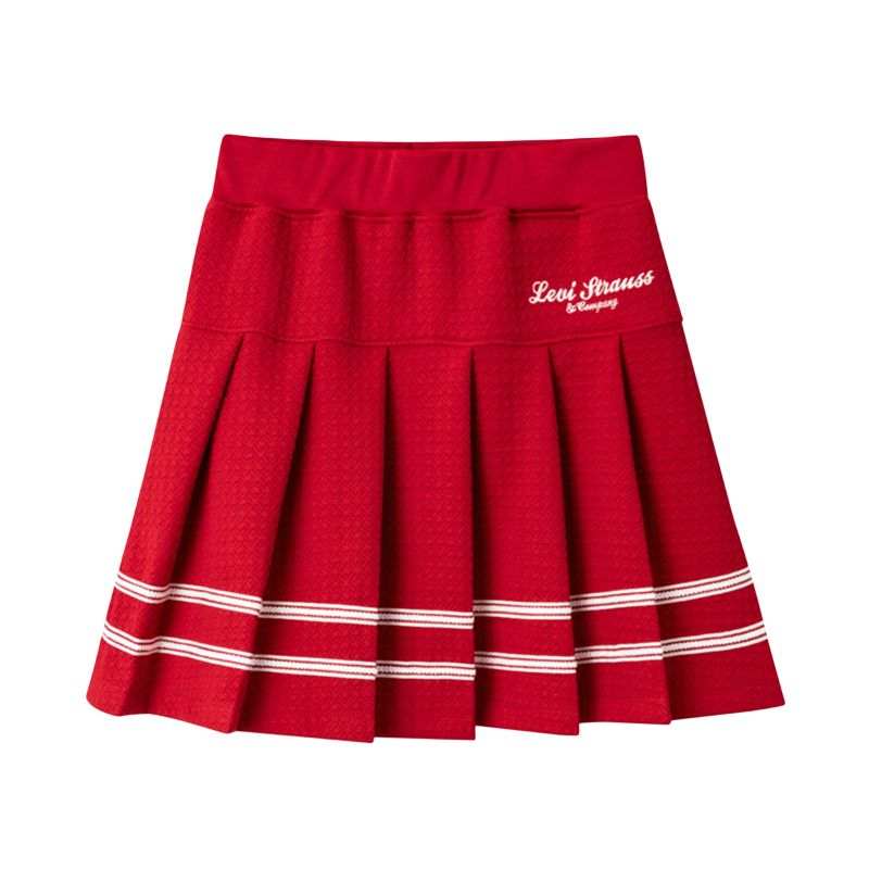 Levis Color Block Moderate Skirt Spring Fall Children Aged 3 7 Years Old Super Red