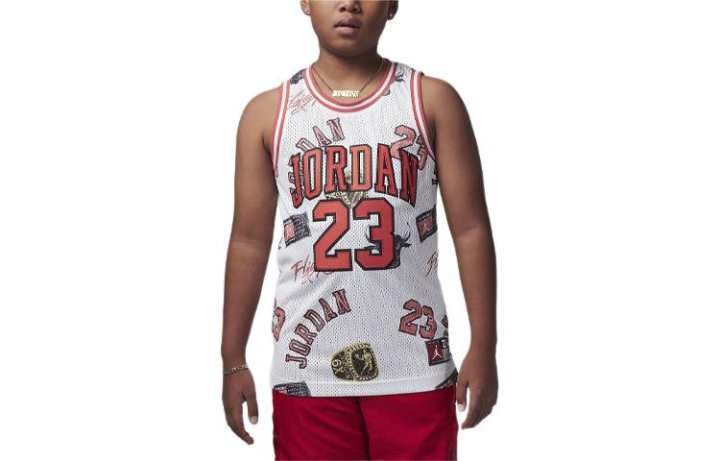 Jordan Jordan 23 Striped Jersey Tank Top White Kids'