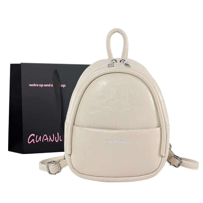 GUANJUNXIAOXIONG Pu Backpack Mini Women's Ecru/Black/Burgundy/Brown